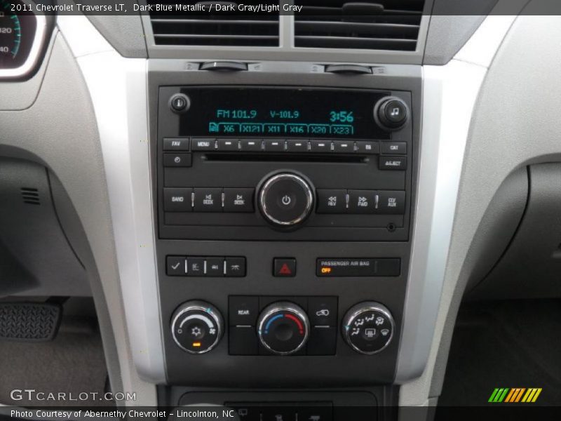 Dark Blue Metallic / Dark Gray/Light Gray 2011 Chevrolet Traverse LT