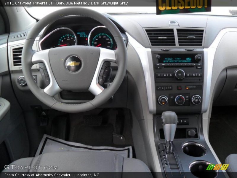 Dark Blue Metallic / Dark Gray/Light Gray 2011 Chevrolet Traverse LT