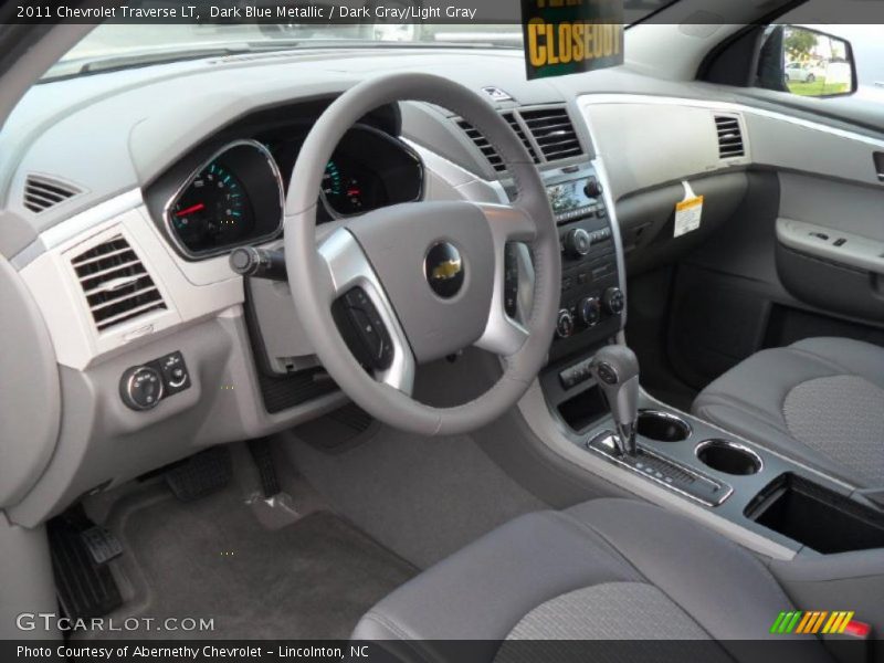 Dark Blue Metallic / Dark Gray/Light Gray 2011 Chevrolet Traverse LT