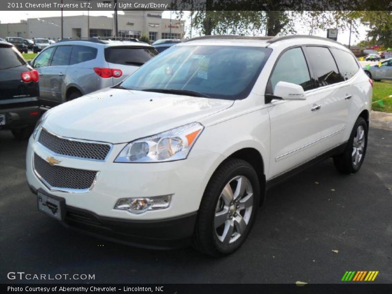 White / Light Gray/Ebony 2011 Chevrolet Traverse LTZ