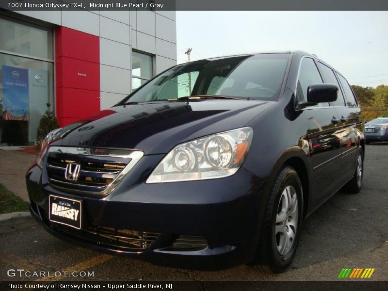 Midnight Blue Pearl / Gray 2007 Honda Odyssey EX-L