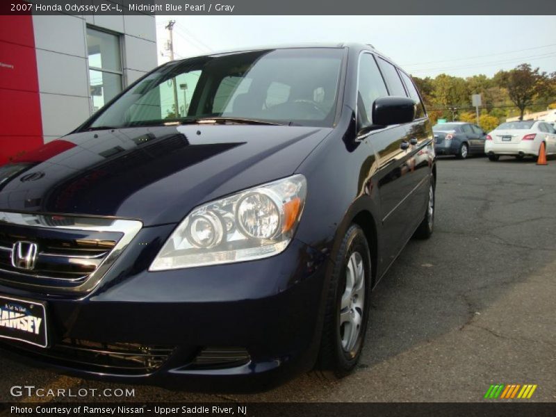 Midnight Blue Pearl / Gray 2007 Honda Odyssey EX-L