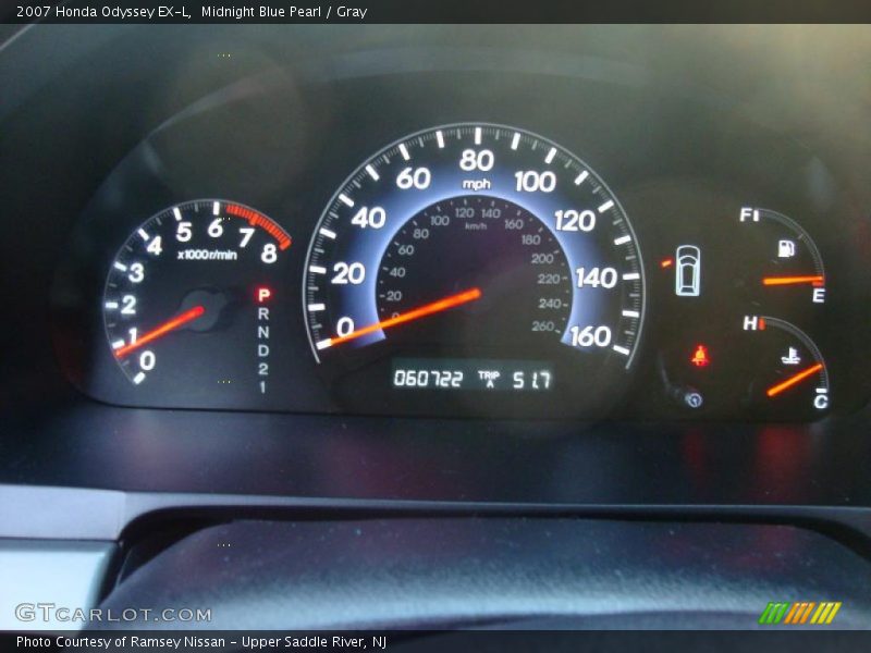Midnight Blue Pearl / Gray 2007 Honda Odyssey EX-L