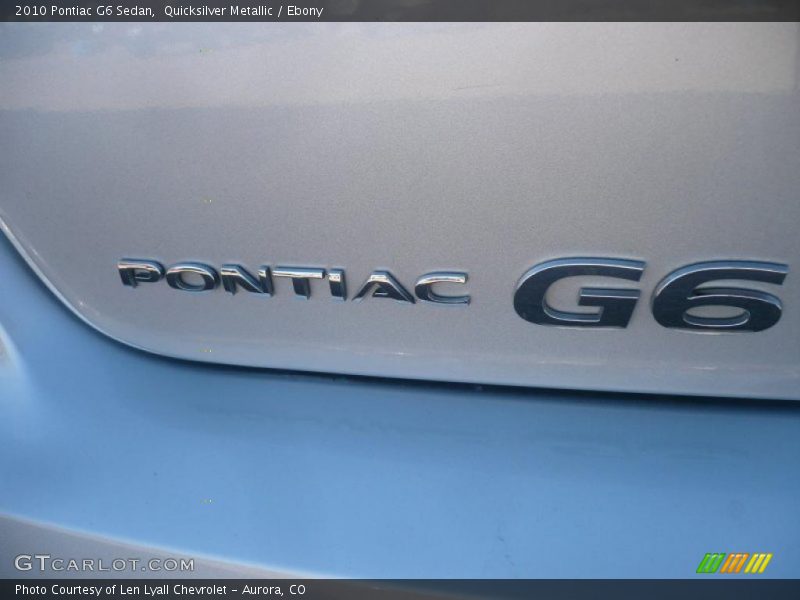 Quicksilver Metallic / Ebony 2010 Pontiac G6 Sedan
