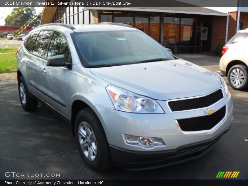 Silver Ice Metallic / Dark Gray/Light Gray 2011 Chevrolet Traverse LS