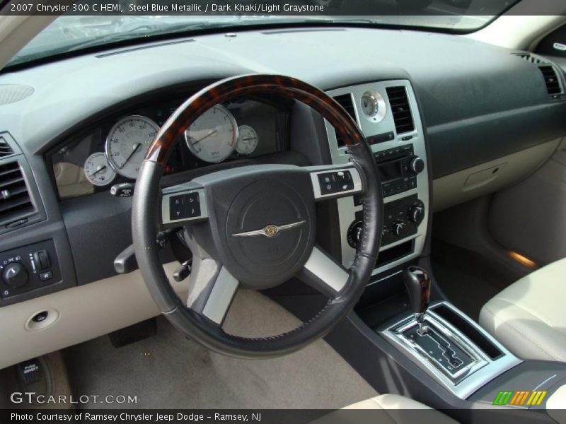 Steel Blue Metallic / Dark Khaki/Light Graystone 2007 Chrysler 300 C HEMI
