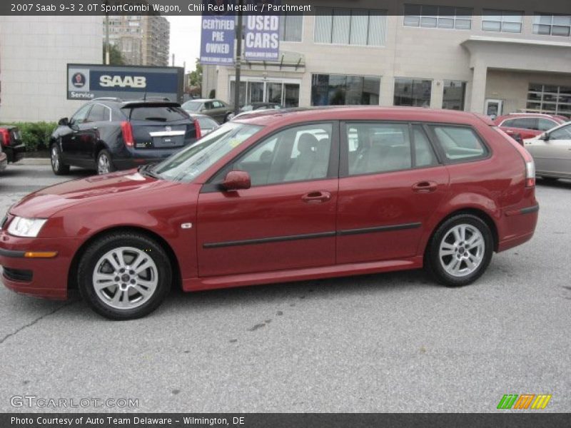 Chili Red Metallic / Parchment 2007 Saab 9-3 2.0T SportCombi Wagon