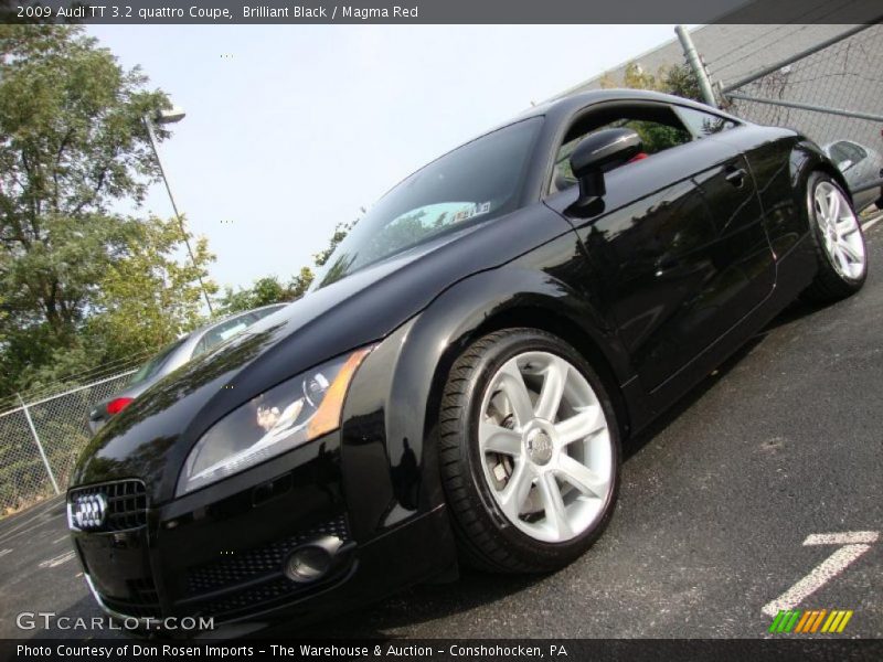 Brilliant Black / Magma Red 2009 Audi TT 3.2 quattro Coupe