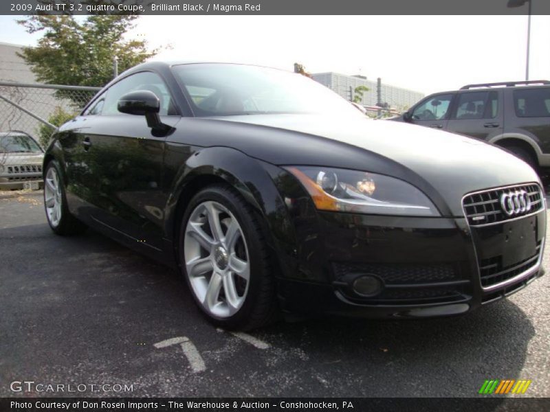 Brilliant Black / Magma Red 2009 Audi TT 3.2 quattro Coupe