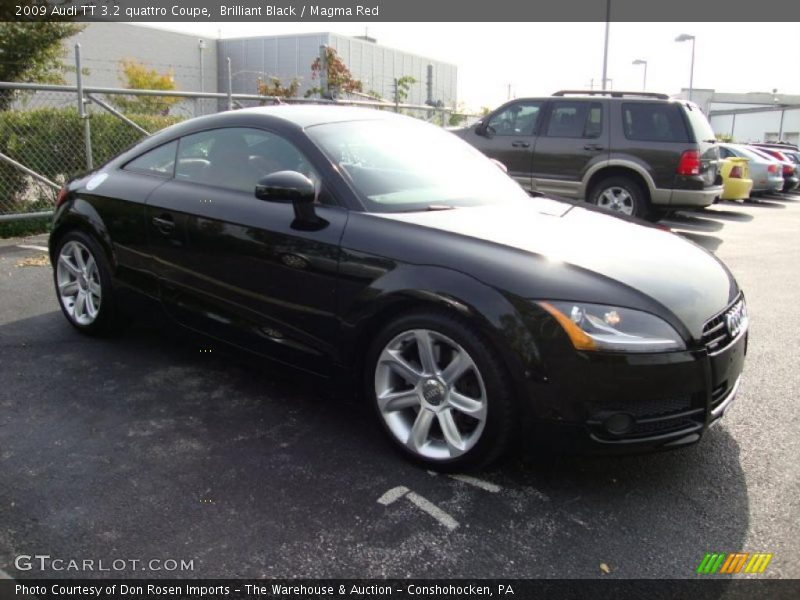 Brilliant Black / Magma Red 2009 Audi TT 3.2 quattro Coupe