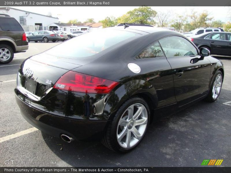 Brilliant Black / Magma Red 2009 Audi TT 3.2 quattro Coupe