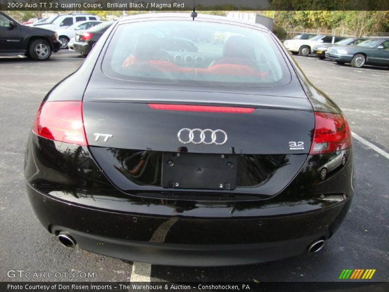 Brilliant Black / Magma Red 2009 Audi TT 3.2 quattro Coupe