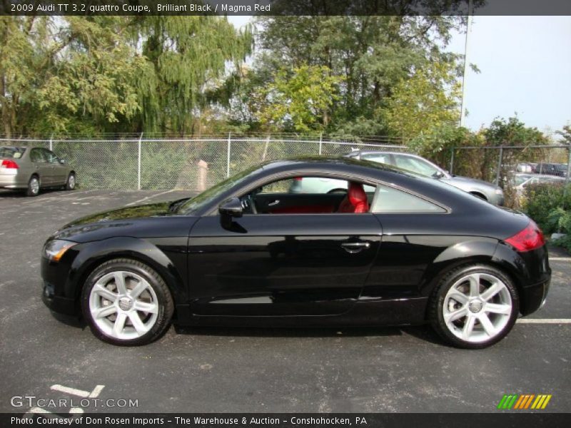 Brilliant Black / Magma Red 2009 Audi TT 3.2 quattro Coupe