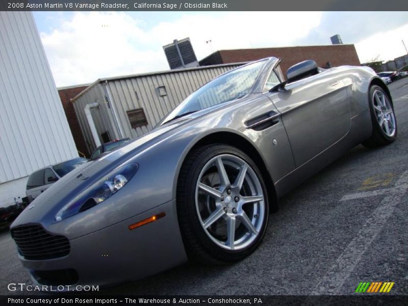 California Sage / Obsidian Black 2008 Aston Martin V8 Vantage Roadster