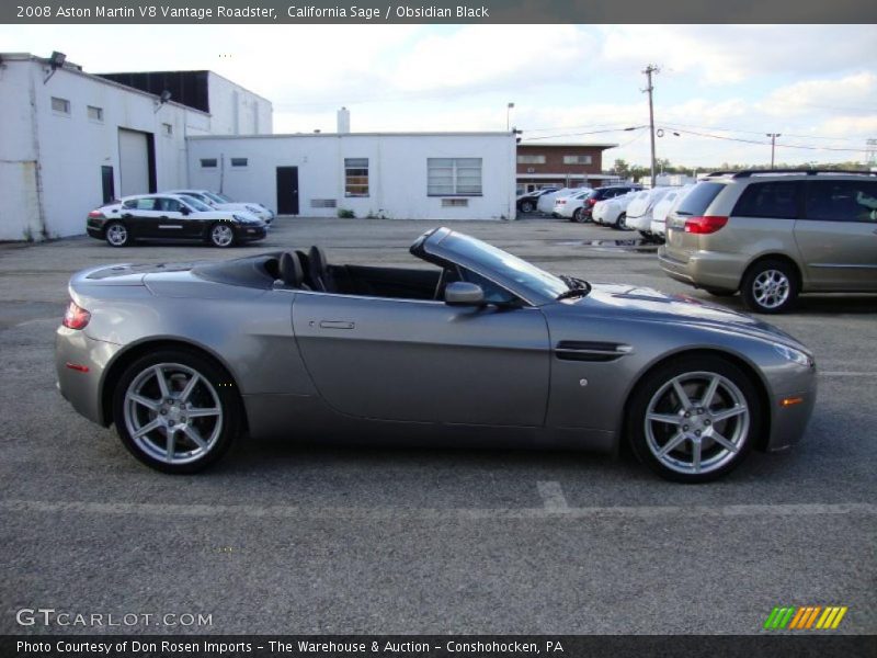 California Sage / Obsidian Black 2008 Aston Martin V8 Vantage Roadster