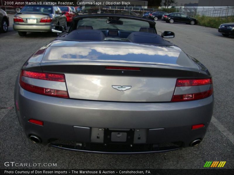 California Sage / Obsidian Black 2008 Aston Martin V8 Vantage Roadster