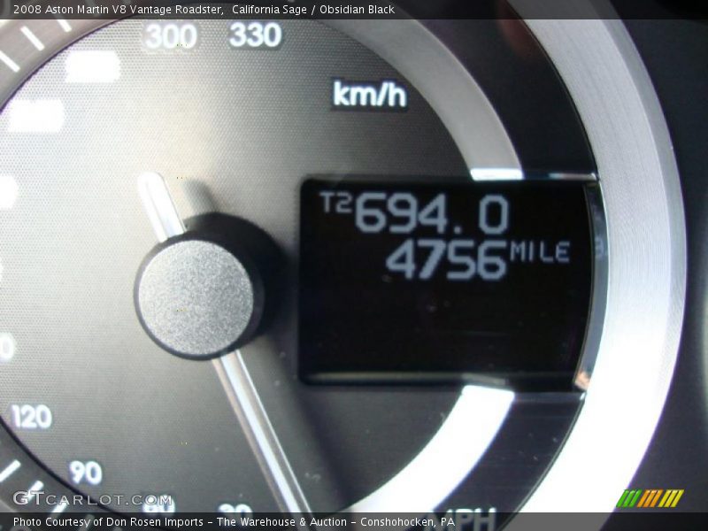 California Sage / Obsidian Black 2008 Aston Martin V8 Vantage Roadster