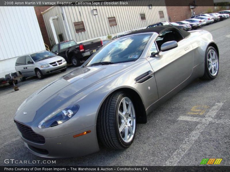 California Sage / Obsidian Black 2008 Aston Martin V8 Vantage Roadster