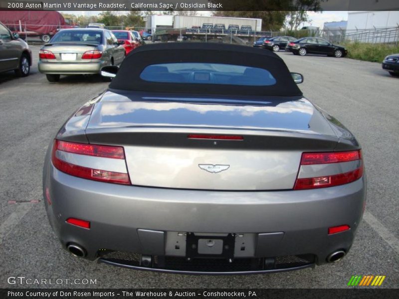 California Sage / Obsidian Black 2008 Aston Martin V8 Vantage Roadster