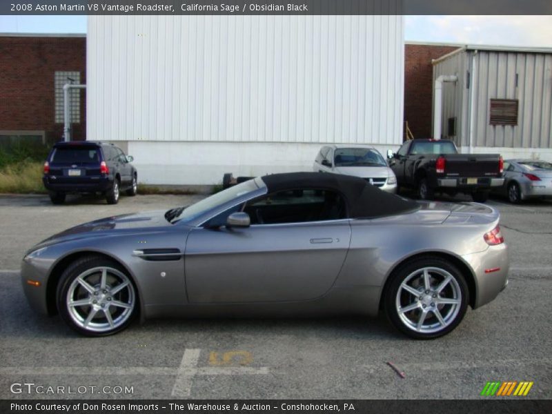 California Sage / Obsidian Black 2008 Aston Martin V8 Vantage Roadster