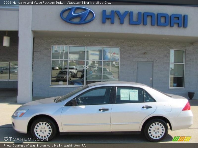 Alabaster Silver Metallic / Gray 2006 Honda Accord Value Package Sedan