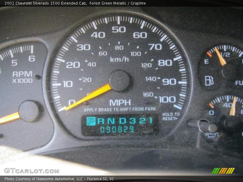 Forest Green Metallic / Graphite 2001 Chevrolet Silverado 1500 Extended Cab