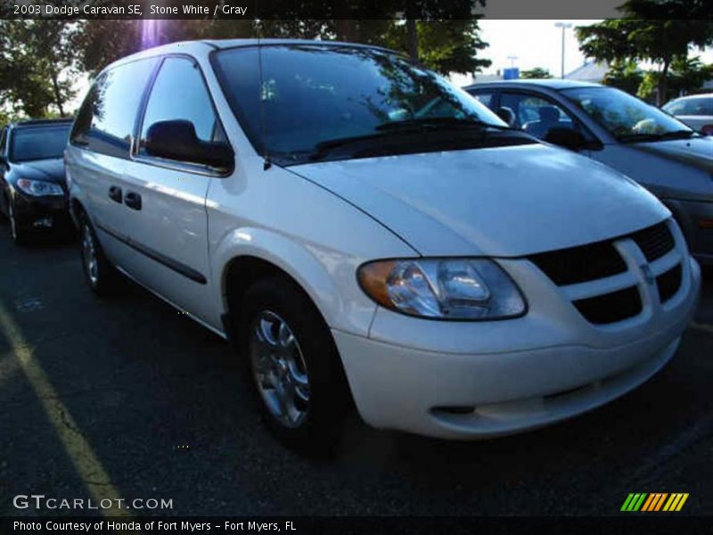 Stone White / Gray 2003 Dodge Caravan SE