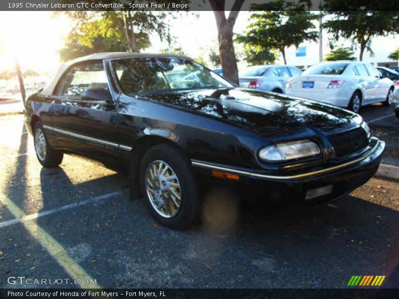 Spruce Pearl / Beige 1995 Chrysler Lebaron GTC Convertible