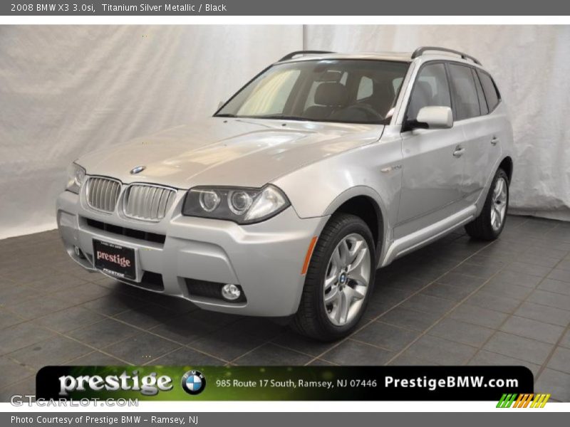 Titanium Silver Metallic / Black 2008 BMW X3 3.0si