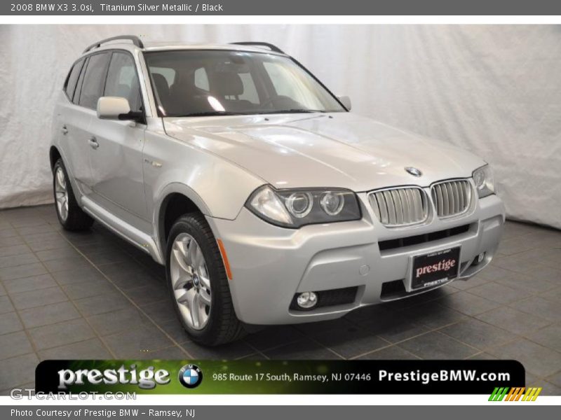 Titanium Silver Metallic / Black 2008 BMW X3 3.0si