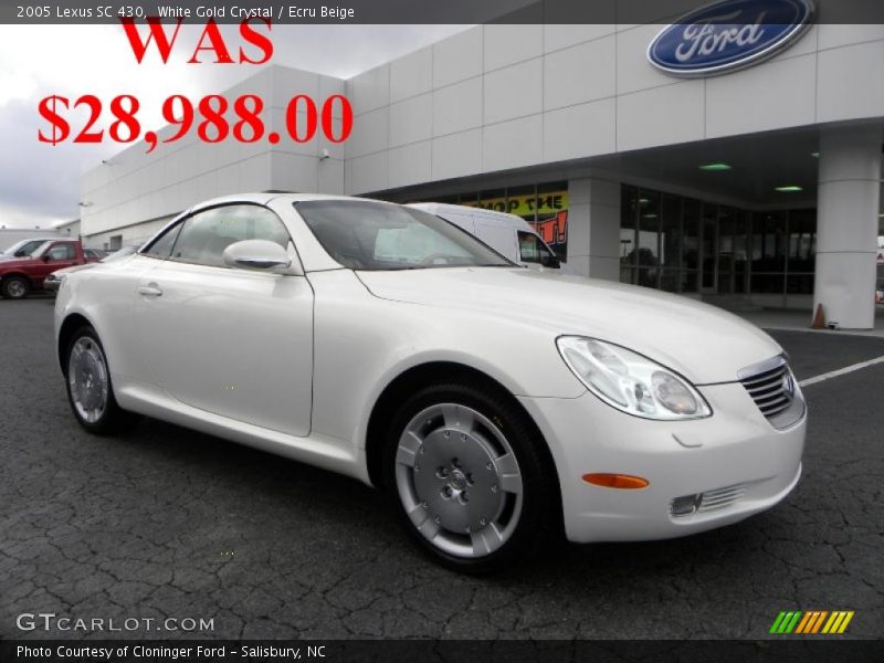 White Gold Crystal / Ecru Beige 2005 Lexus SC 430