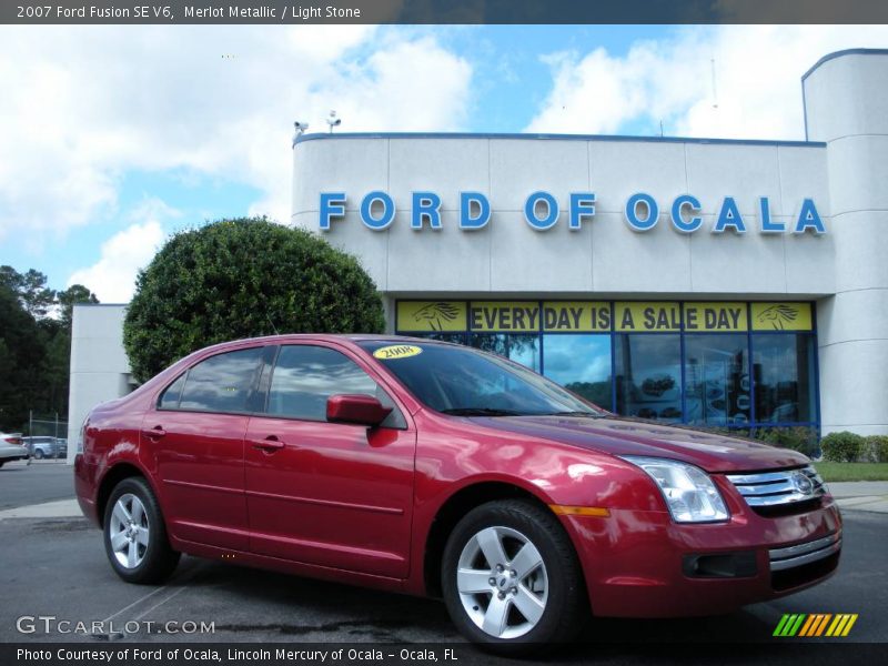 Merlot Metallic / Light Stone 2007 Ford Fusion SE V6