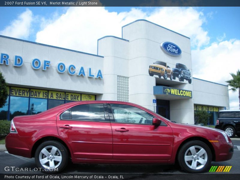 Merlot Metallic / Light Stone 2007 Ford Fusion SE V6