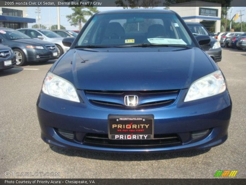 Eternal Blue Pearl / Gray 2005 Honda Civic LX Sedan