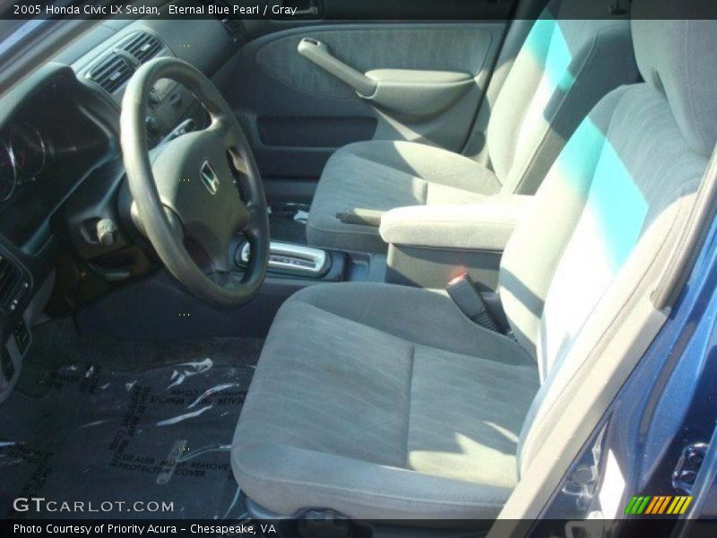 Eternal Blue Pearl / Gray 2005 Honda Civic LX Sedan