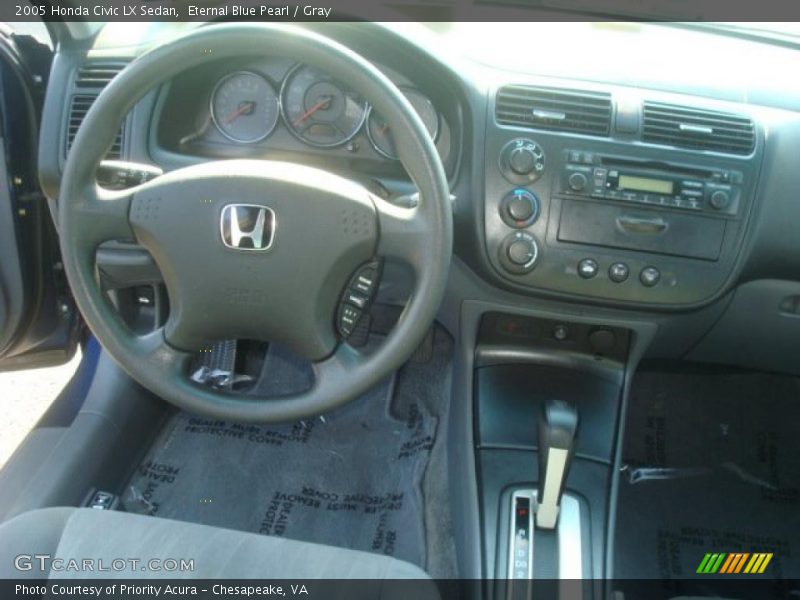 Eternal Blue Pearl / Gray 2005 Honda Civic LX Sedan