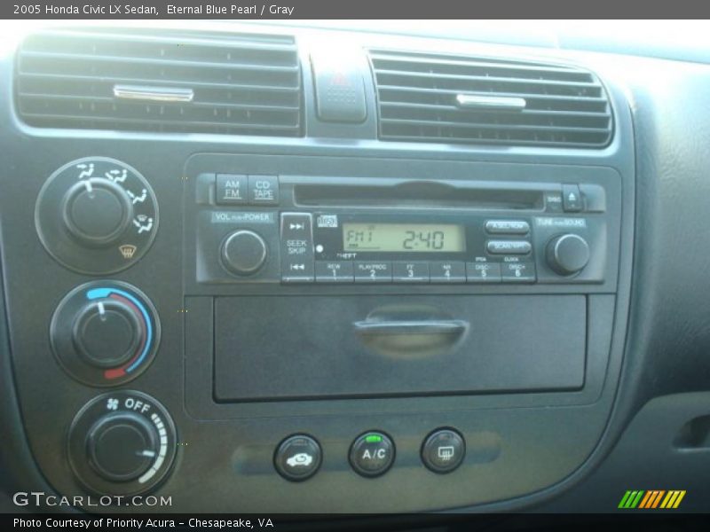 Eternal Blue Pearl / Gray 2005 Honda Civic LX Sedan