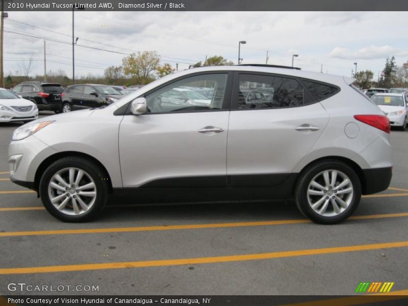 Diamond Silver / Black 2010 Hyundai Tucson Limited AWD