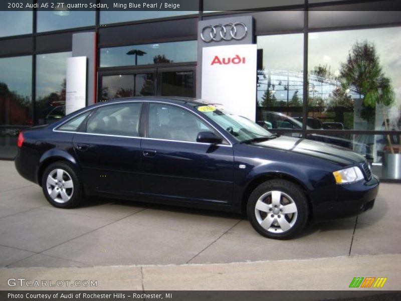 Ming Blue Pearl / Beige 2002 Audi A6 2.7T quattro Sedan