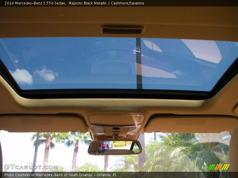 Sunroof of 2010 S 550 Sedan