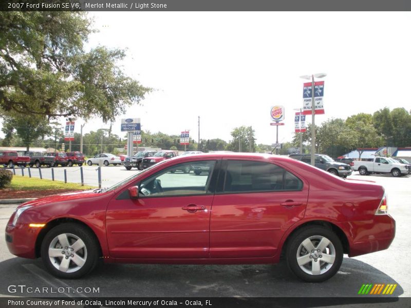 Merlot Metallic / Light Stone 2007 Ford Fusion SE V6