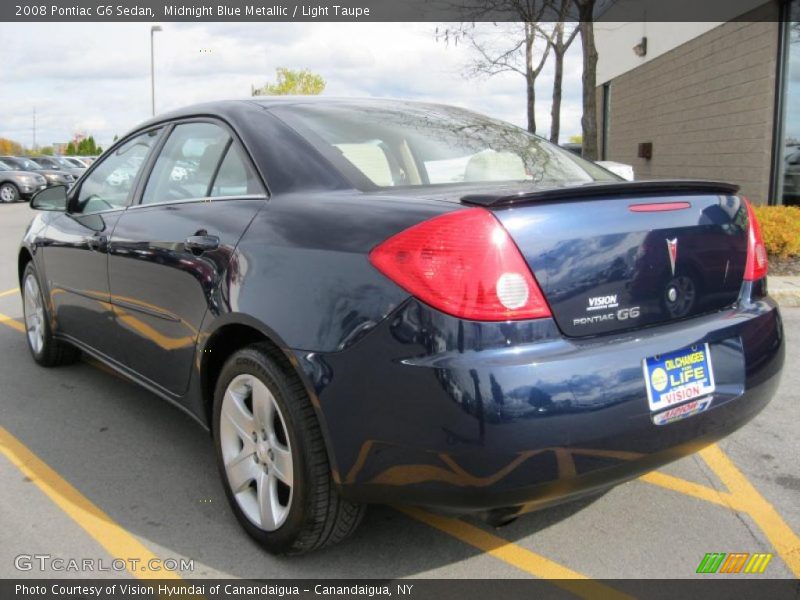 Midnight Blue Metallic / Light Taupe 2008 Pontiac G6 Sedan