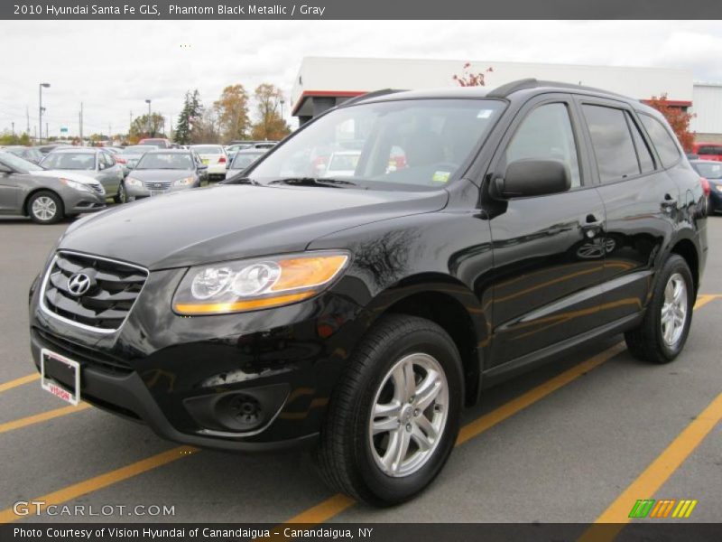 Phantom Black Metallic / Gray 2010 Hyundai Santa Fe GLS
