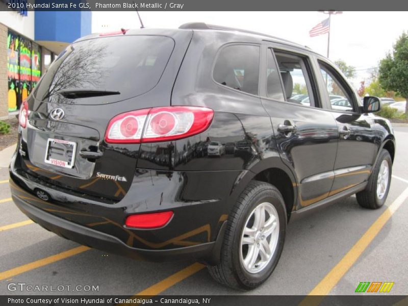 Phantom Black Metallic / Gray 2010 Hyundai Santa Fe GLS