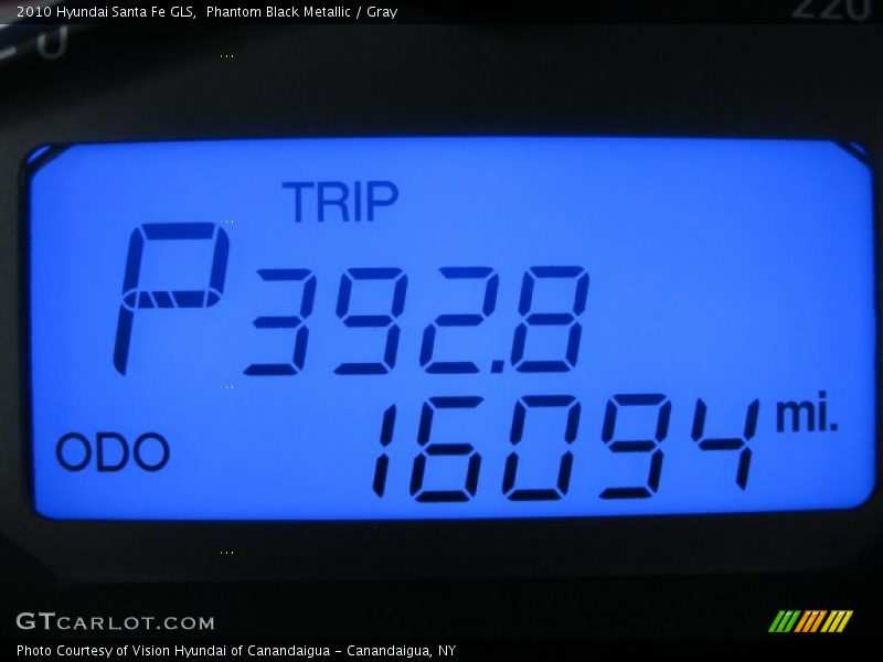 Phantom Black Metallic / Gray 2010 Hyundai Santa Fe GLS