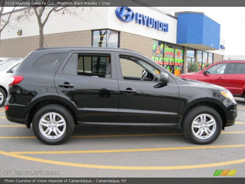 Phantom Black Metallic / Gray 2010 Hyundai Santa Fe GLS