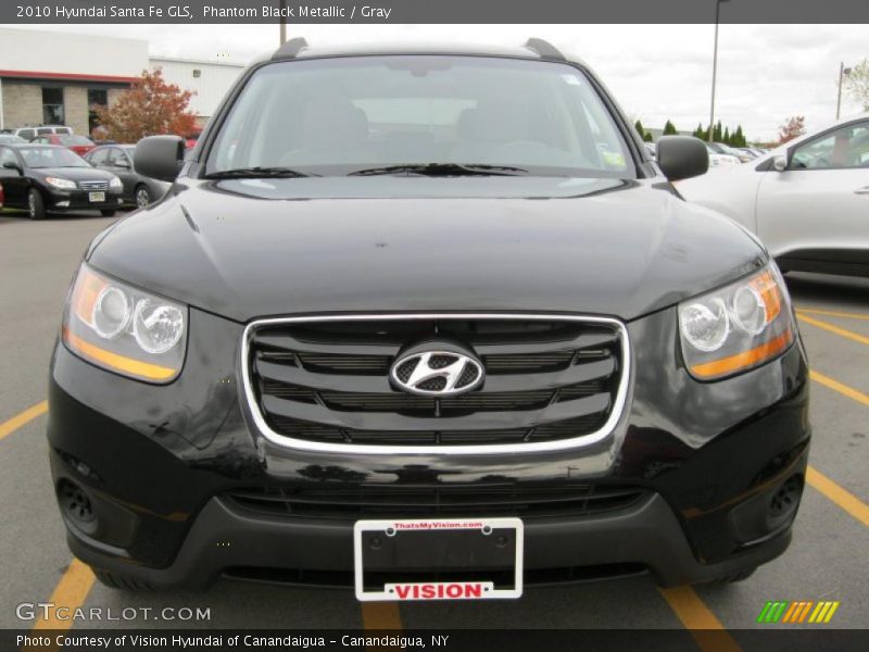 Phantom Black Metallic / Gray 2010 Hyundai Santa Fe GLS