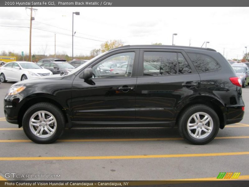 Phantom Black Metallic / Gray 2010 Hyundai Santa Fe GLS