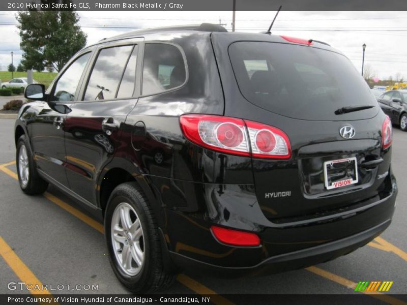 Phantom Black Metallic / Gray 2010 Hyundai Santa Fe GLS