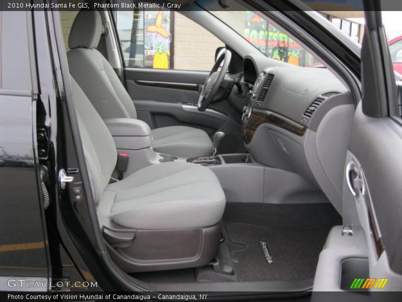 Phantom Black Metallic / Gray 2010 Hyundai Santa Fe GLS